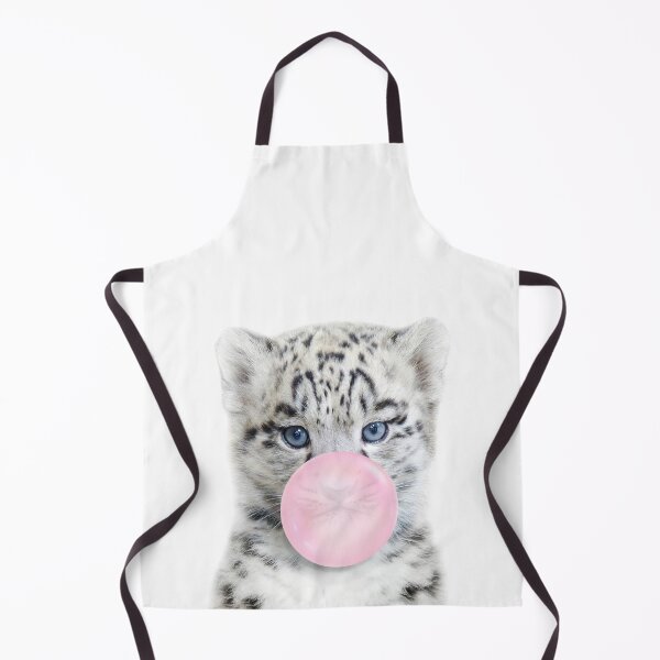 Item preview, Baby Snow Leopard Blowing Bubble Gum Pink by Zouzounio Art designed and sold by zouzounioart.