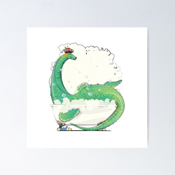 Item preview, Loch Ness Monster in the Bath designed and sold by Wyattdesign.