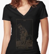 Strength Tarot Women's Fitted V-Neck T-Shirt
