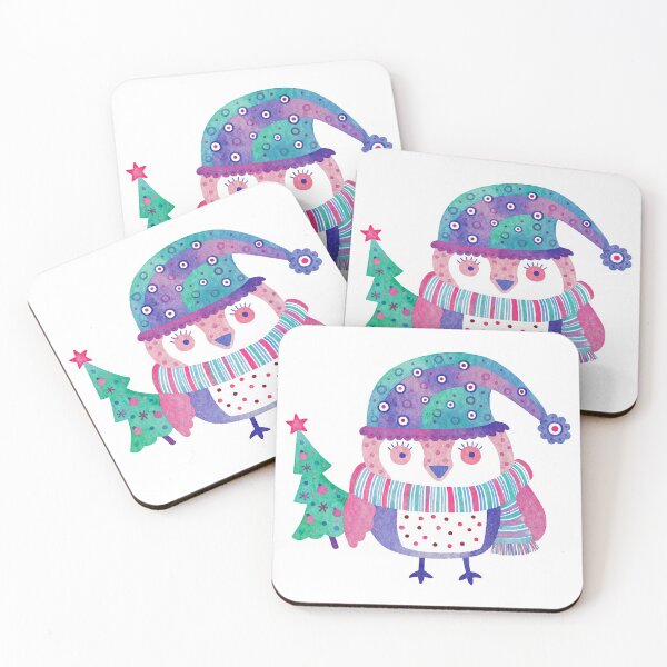 Item preview, Cute watercolor christmas owl designed and sold by Darina Gulbina.