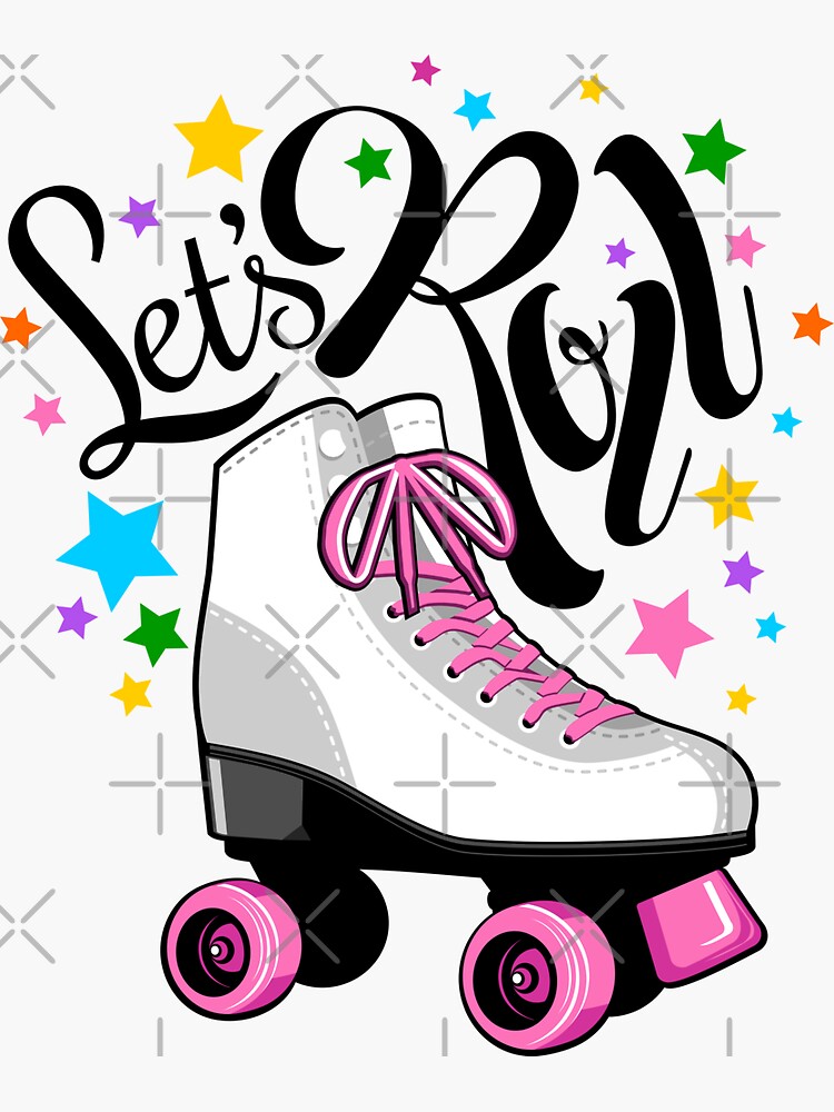 "Let's Roll. Fun roller skate party " Sticker for Sale by iclipart Redbubble