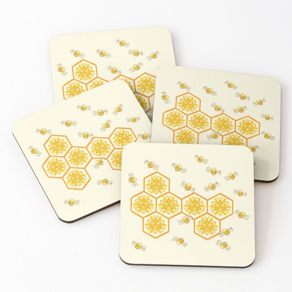 Item preview, Bee theme hexagon mandala design designed and sold by Advaya  Arts.