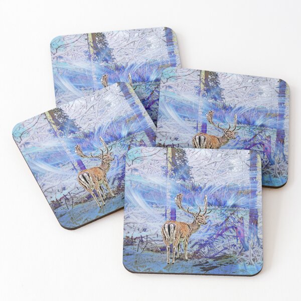 Item preview, Deer in an enchanted winter landscape - magical forest designed and sold by MarionsArt.
