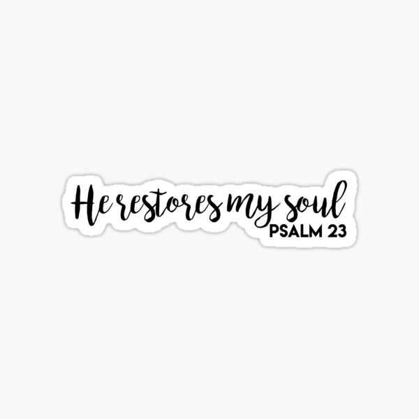 He Restores My Soul Stainless Steel Water Bottle, Black