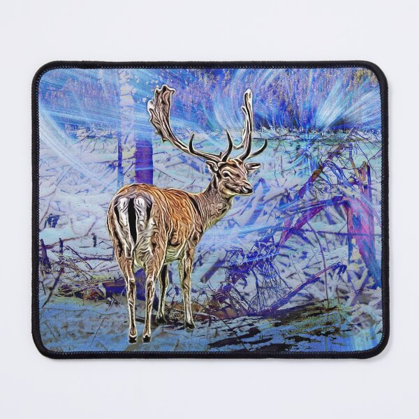 Item preview, Deer in an enchanted winter landscape - magical forest designed and sold by MarionsArt.