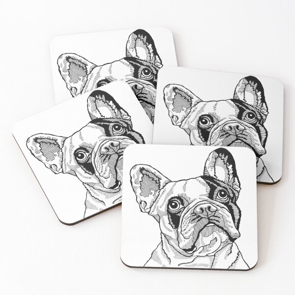 Item preview, Cute French Bulldog Pop Art, Line Drawing of a Frenchie Dog designed and sold by Pop Zoo.