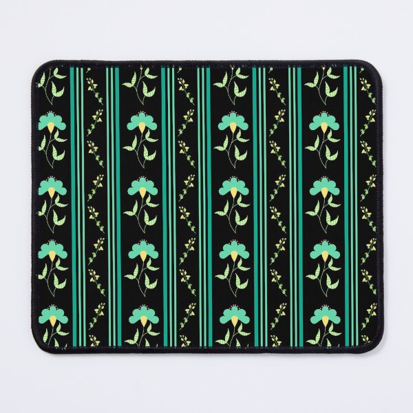Item preview, Folksy Floral Stripe - Blue on Black designed and sold by marieofroumania.