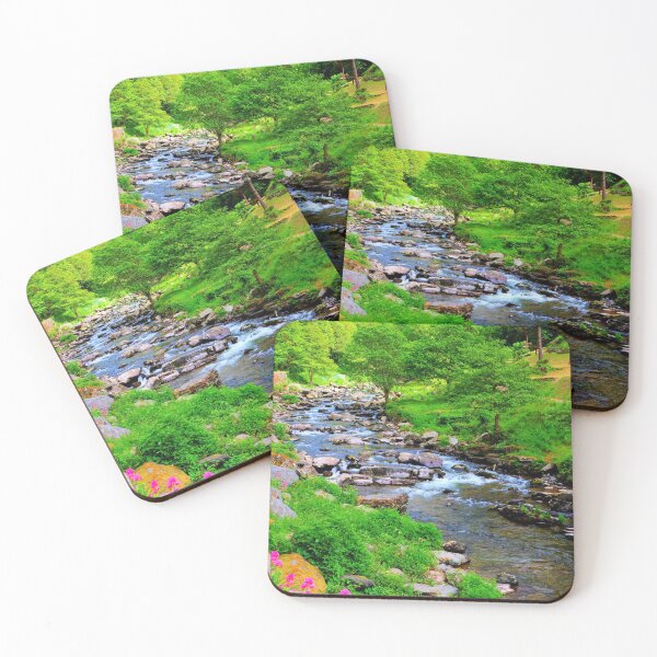 Item preview, River Lyn Lynmouth to Watersmeet Devon England UK Pink Flowers designed and sold by acceleratorhams.