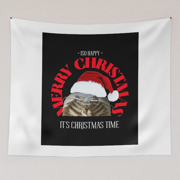 Item preview, ISO Happy it's Christmas time - Merry Christmas (sticker, magnets etc. on black) designed and sold by GagiTees.