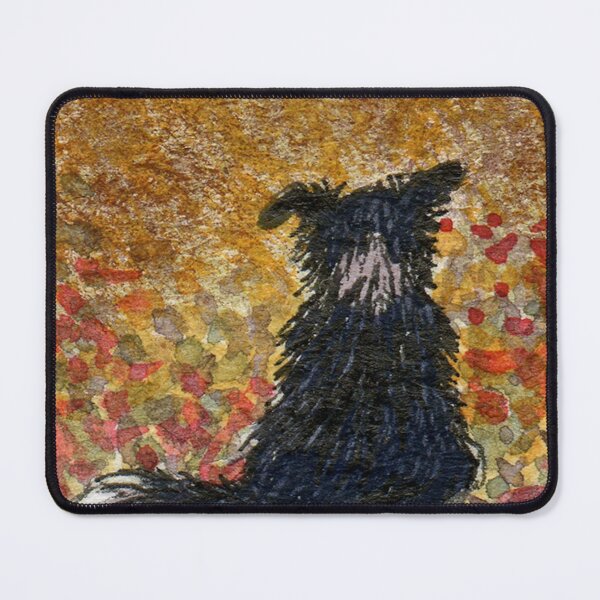 Item preview, A Border Collie dog gazes out over an autumnal landscape and watches birds fly south designed and sold by SusanAlisonArt.