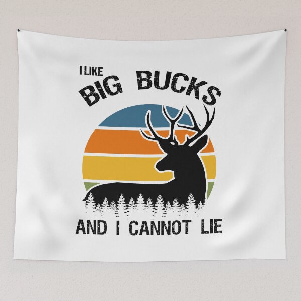 Item preview, I Like Big Bucks And I Cannot Lie Deer Hunter Retro Sunset  designed and sold by Rabbitti.
