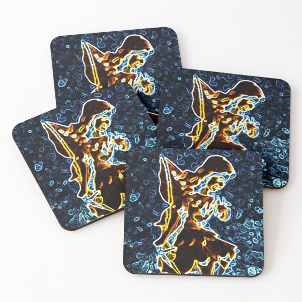 Item preview, Sitting Angel Turquoise Brown Black Neon Abstract  designed and sold by JariHawk.