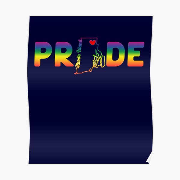 "Rhode Island Pride with State Outline of Rhode Island in the word