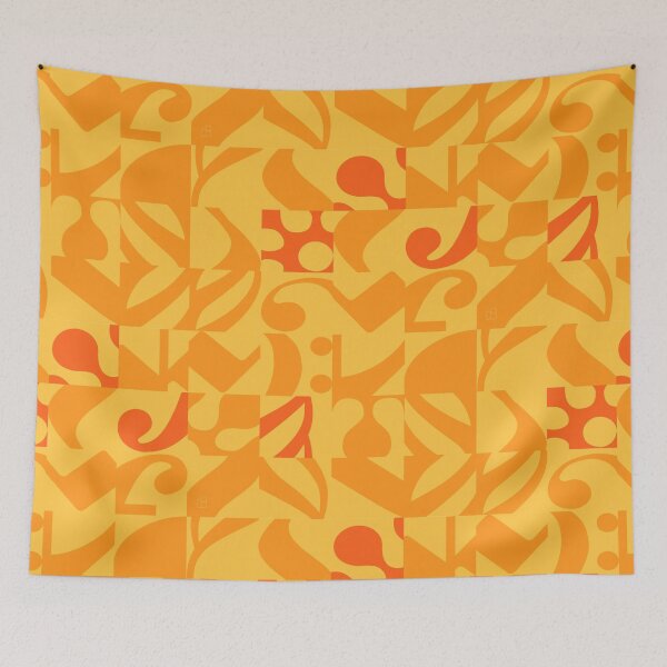 Item preview, Chamber Music Yellow Orange II – Collage with notes and musical elements designed and sold by STYLE + EXPRESSION.