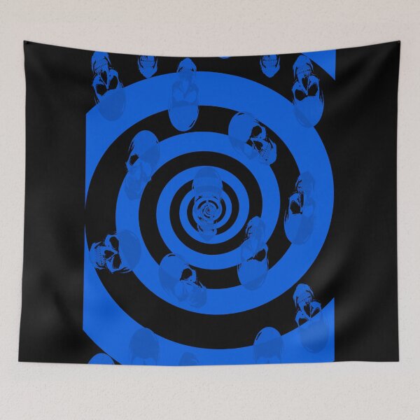 Item preview, Pop Art Psychadelic Skull Spiral in Blue designed and sold by DopeSheet.