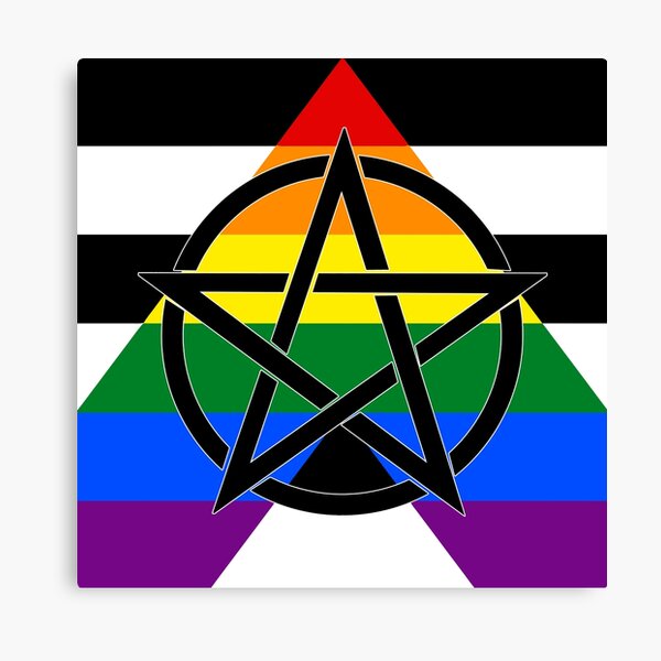 Pagan Pentacle Straight LGBT+ Ally Pride Flag Identity Belief Canvas Print