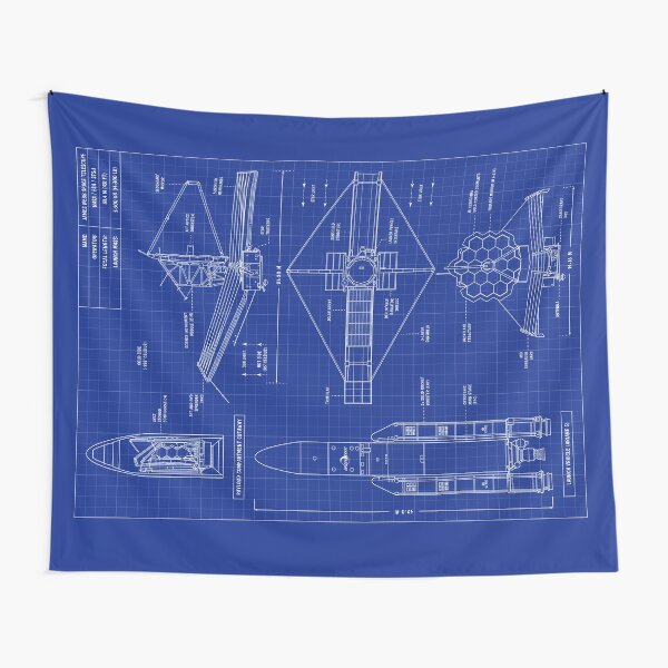 Item preview, James Webb Space Telescope (Blueprint. Vertical) designed and sold by BGALAXY.