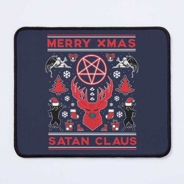 Item preview, Ugly Holiday Sweater Satan Claus Funny Satanist Atheist designed and sold by sillyquestions.