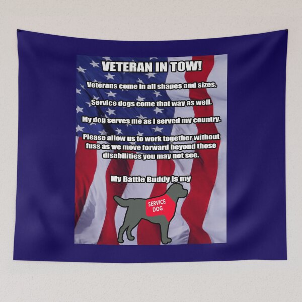 Item preview, Veteran In Tow Service Dog designed and sold by DonaldsGraphics.