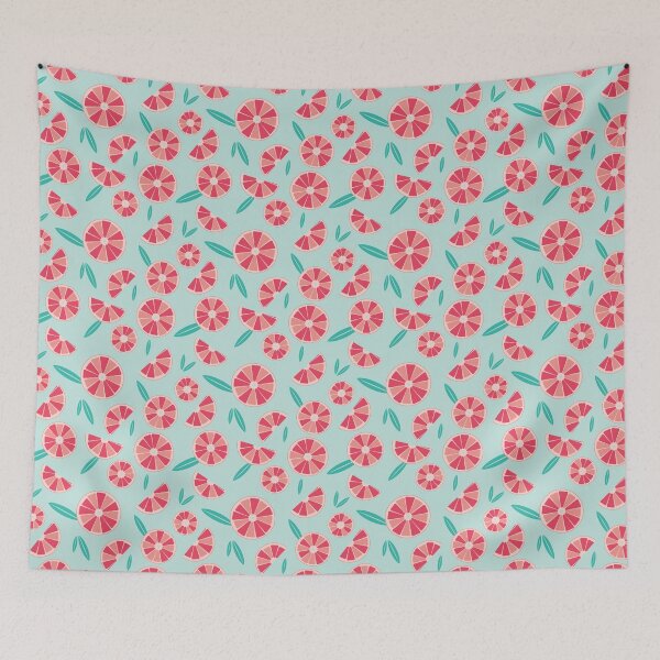 Item preview, Cute pink and blue grapefruit pattern designed and sold by DESIGNNATS.