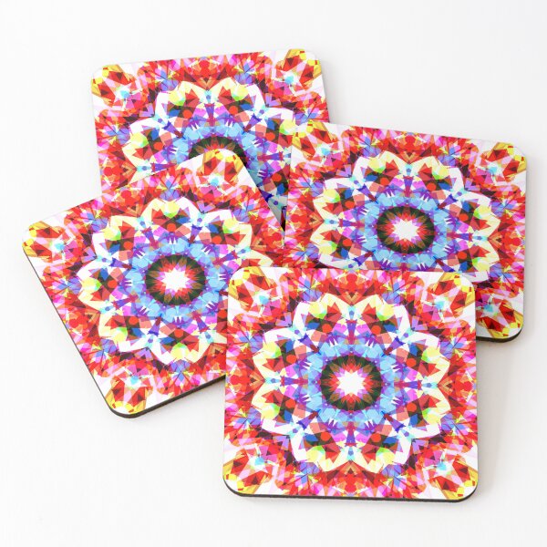 Item preview, Red Blue Pink Yellow Christmas Festive Star Snowflake Pattern Mosaic designed and sold by PatternPerfect.