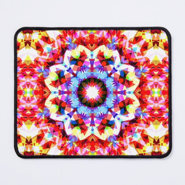 Item preview, Red Blue Pink Yellow Christmas Festive Star Snowflake Pattern Mosaic designed and sold by PatternPerfect.