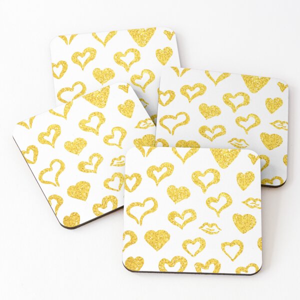 Item preview, Gold Love Hearts Pattern| Golden Gold Yellow Love Heart Pattern Collage Girls Girly designed and sold by Artystico  ⭐⭐⭐⭐⭐.
