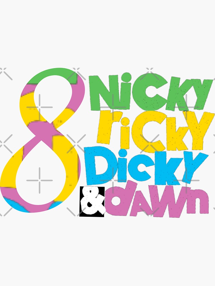 " birthday nicky ricky dicky and dawn" Sticker by happykids2022 | Redbubble