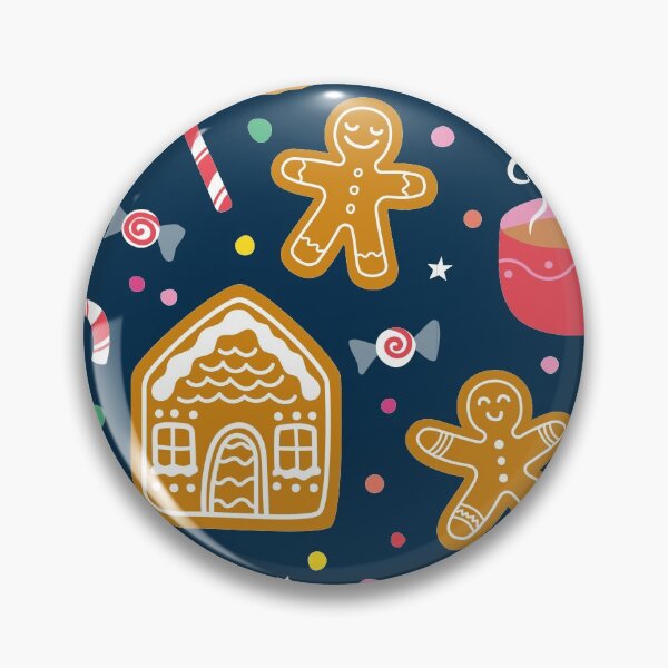 Item preview, Gingerbread Sweets and Treats - Dark Blue designed and sold by Lizzie Scott.