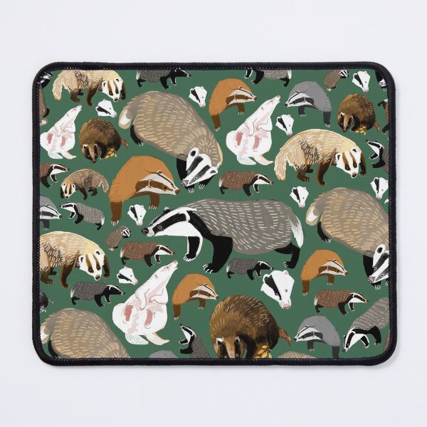 Item preview, Eurasian badgers pattern Green designed and sold by belettelepink.