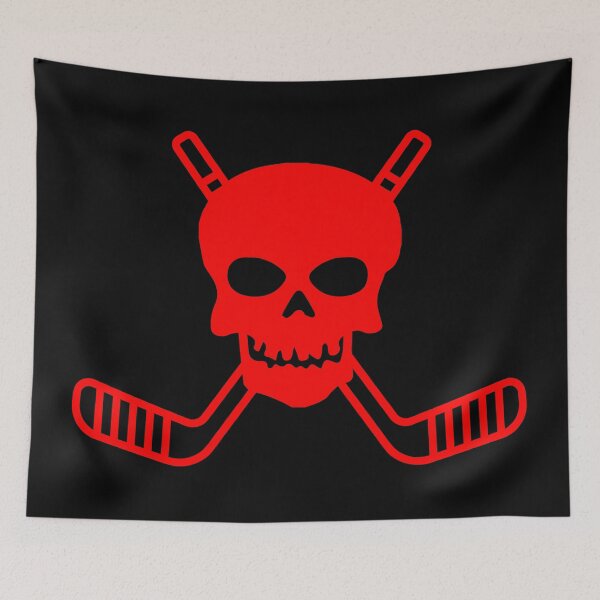 Artikelvorschau, Totenkopf und gekreuzte Hockeyschläger entworfen und verkauft von HOCKEYBUBBLE.