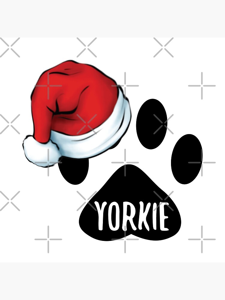  christmas yorkie paw print seal poster for sale by chanzds redbubble
