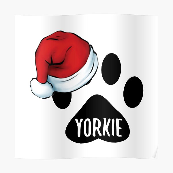  christmas yorkie paw print seal poster for sale by chanzds redbubble