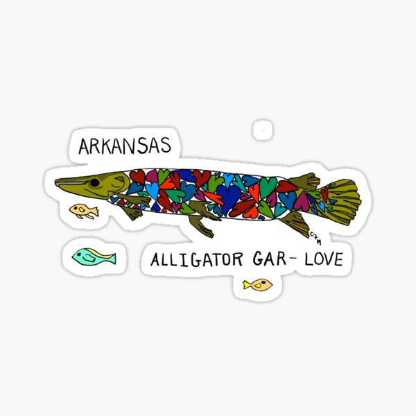 Arkansas - Alligator Gar - Love - state symbols Sticker