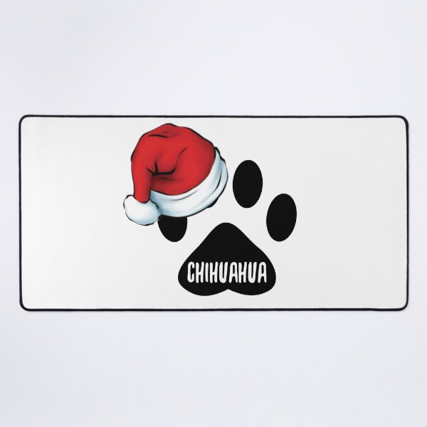 Christmas Chihuahua Paw Print Seal Desk Mat