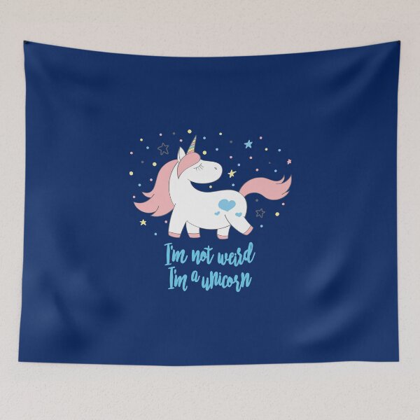 Item preview, Moody unicorn - Cute little unicorn prancing around saying "I'm not weird, I'm a unicorn" that you and your kids would love! - Available in stickers, clothing, etc designed and sold by crazycollective.