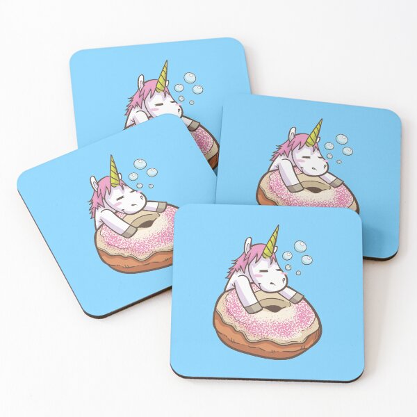 Item preview, Moody unicorn - Cute little unicorn on a donut you and your kids would love! - Available in stickers, clothing, etc designed and sold by crazycollective.