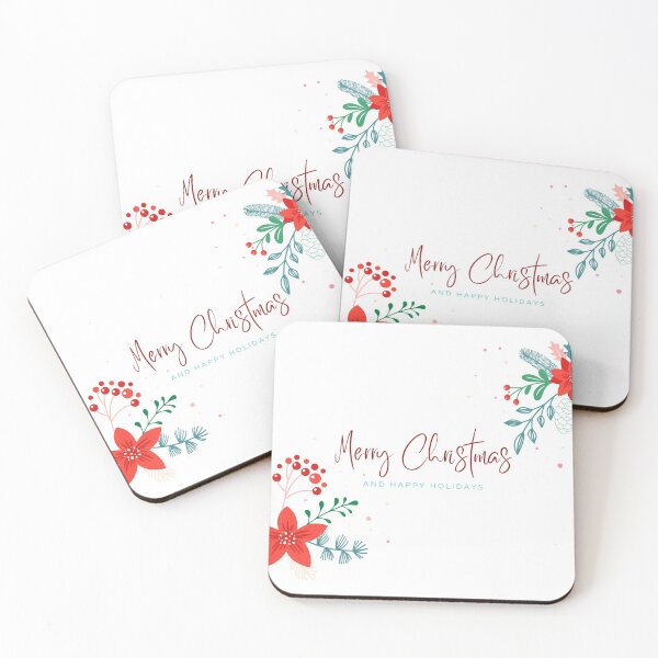 Item preview, Merry Christmas and Happy Holidays Poinsettia Corners designed and sold by OByD.
