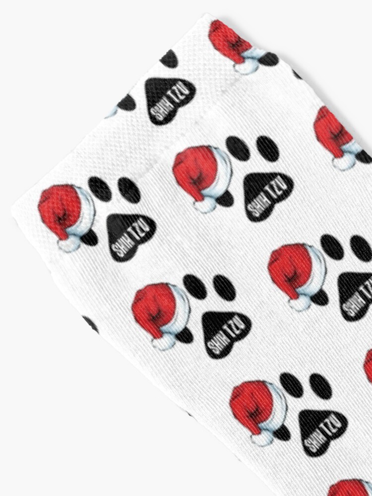 Alternate view of Christmas Shih Tzu Paw Print Seal Socks