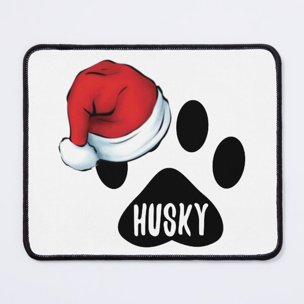Christmas Husky Paw Print Seal Mouse Pad