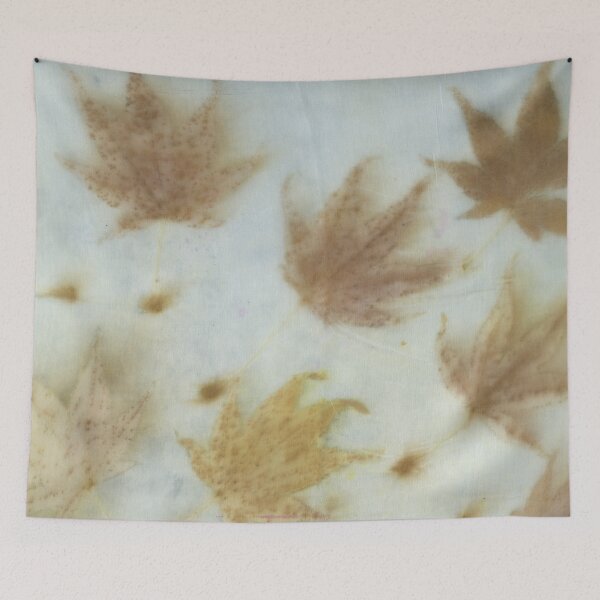 Item preview, Ecoprint of Acer with Indigo - One designed and sold by LymphomaLass.