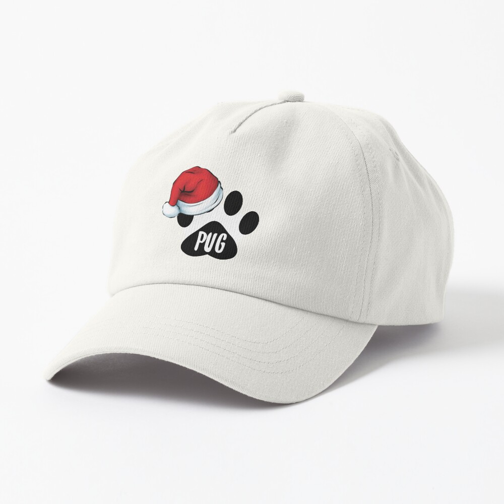 Christmas Pug Paw Print Seal Cap