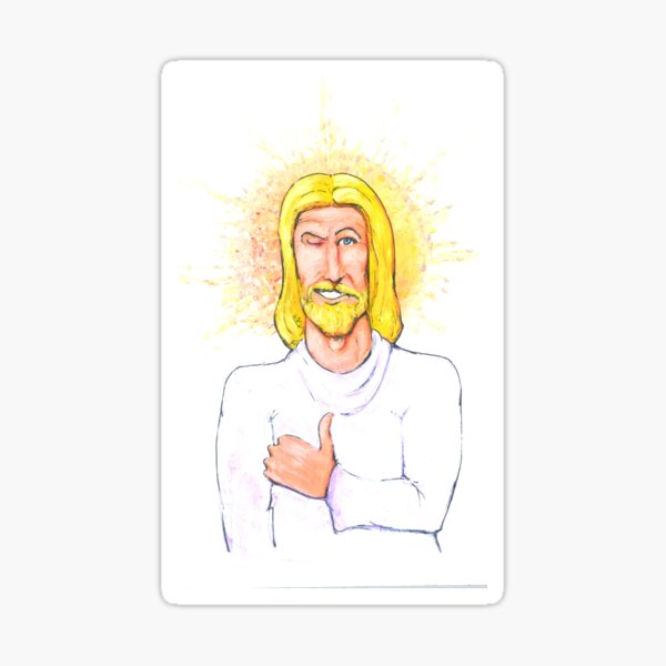 Jesus Gives A Thumbs Up Sticker For Sale By Sneakycows Redbubble