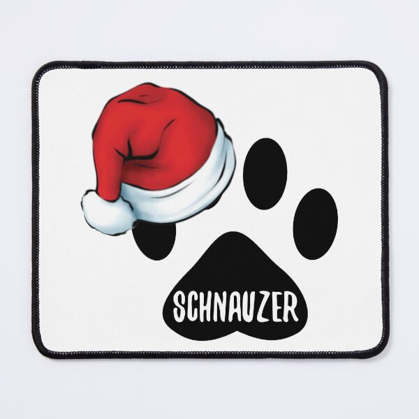Christmas Schnauzer Paw Print Seal Mouse Pad