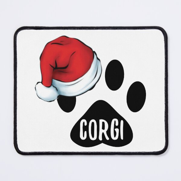 Christmas Corgi Paw Print Seal Mouse Pad