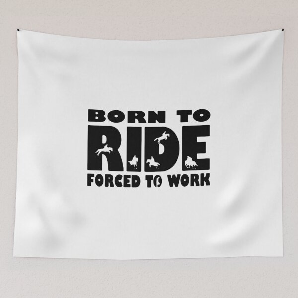 Item preview, Born to Ride Forced To Work Evolution of Horse Riding Vaulting Gift Premium Apparel Funny Holiday Xmas designed and sold by DesignByHeartUK.