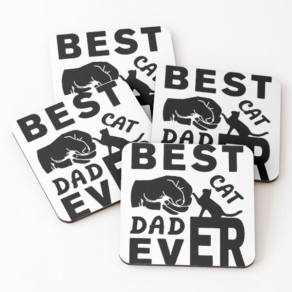 Item preview, Best Cat Dad Ever Fist Bump Love Cat Animal Art Design Happy Apparel Essential Inspiration Joy Mood Funny Cat designed and sold by DesignByHeartUK.
