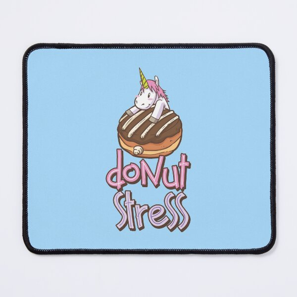 Item preview, Moody unicorn - Cute little unicorn in a donut saying "donut stress" you and your kids would love! - Available in stickers, clothing, etc designed and sold by crazycollective.