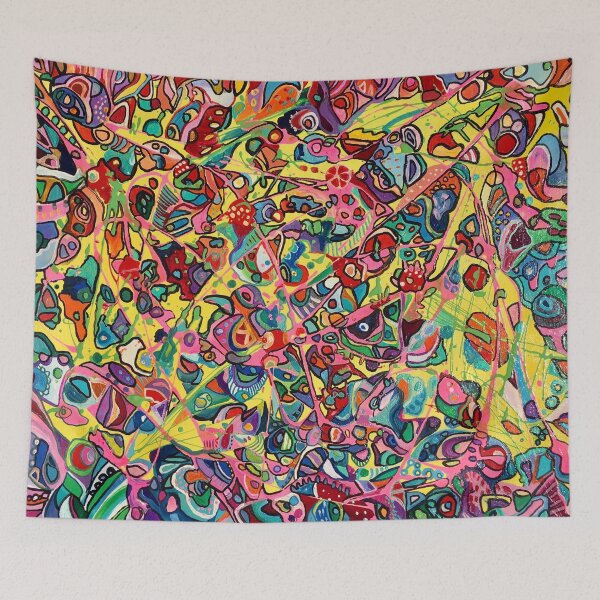 Item preview, 51. JUNGLE crazy abstract. Trippy hippie fun art by Veera Zukova mind-blowing action painting designed and sold by Veera Zukova.