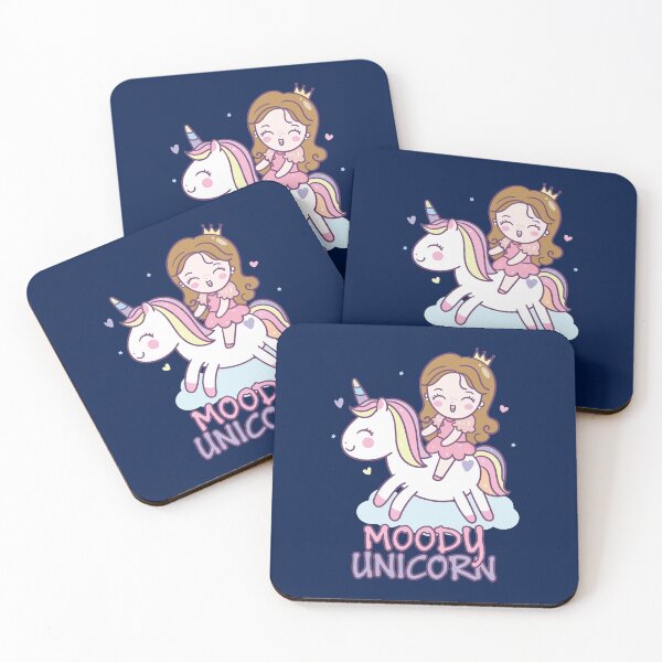 Item preview, Moody unicorn - Cute little unicorn and a princess that you and your kids would love! - Available in stickers, clothing, etc designed and sold by crazycollective.